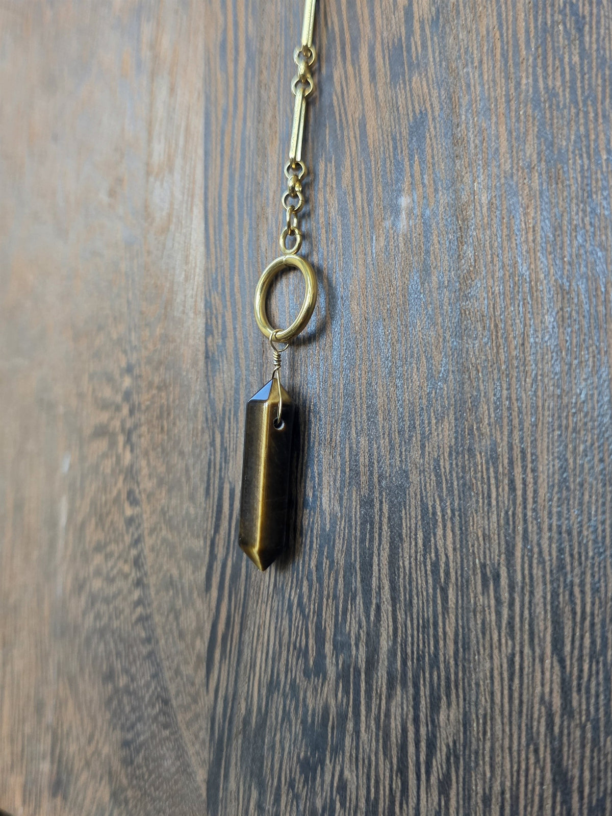 Tiger's eye pendulum necklace