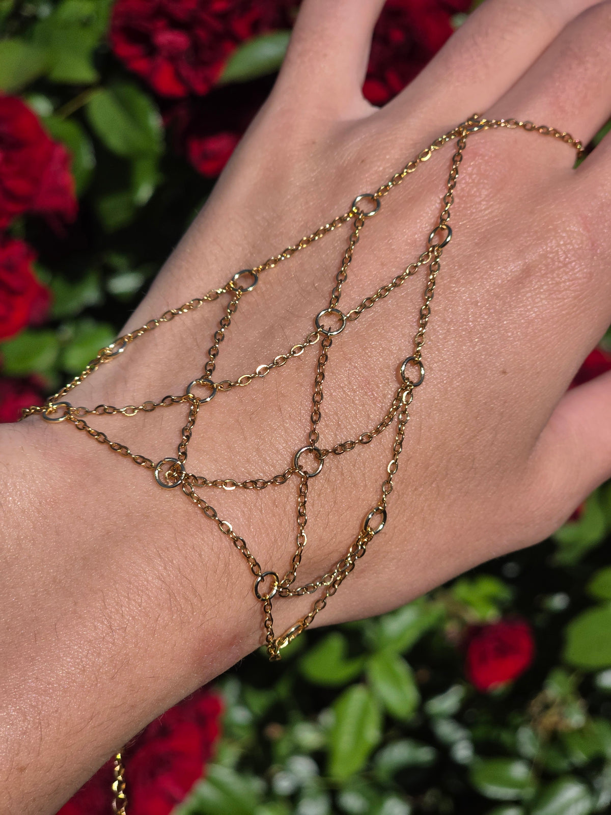 Gold lattice chainmaille hand chain