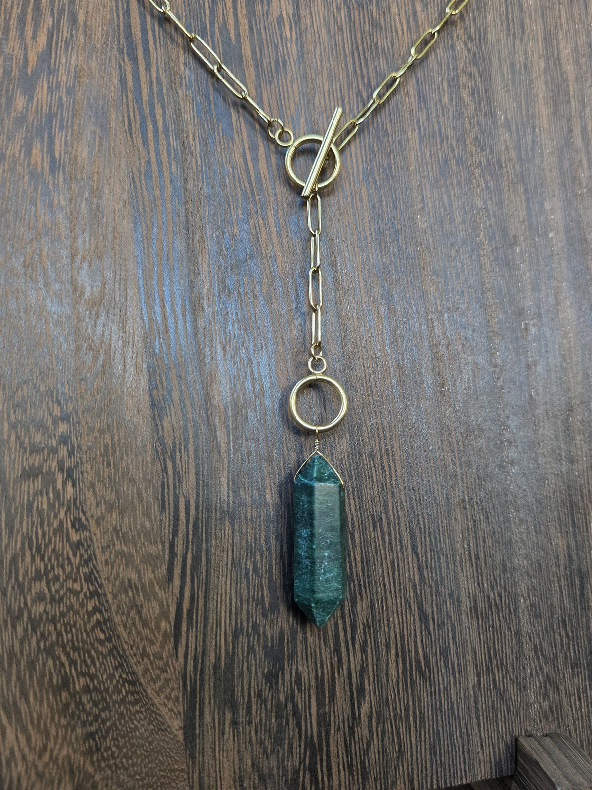 Jade double pendulum necklace