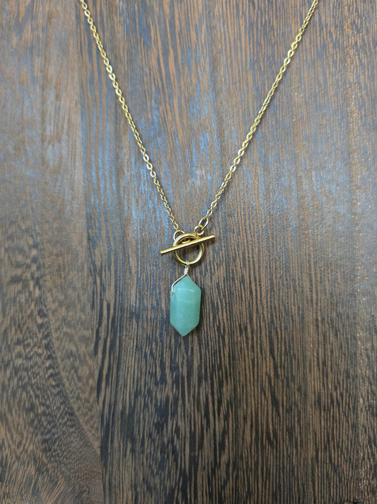 Aventurine pendulum necklace