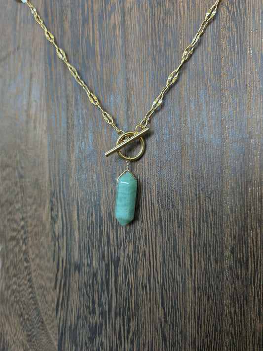 Aventurine star pendulum necklace