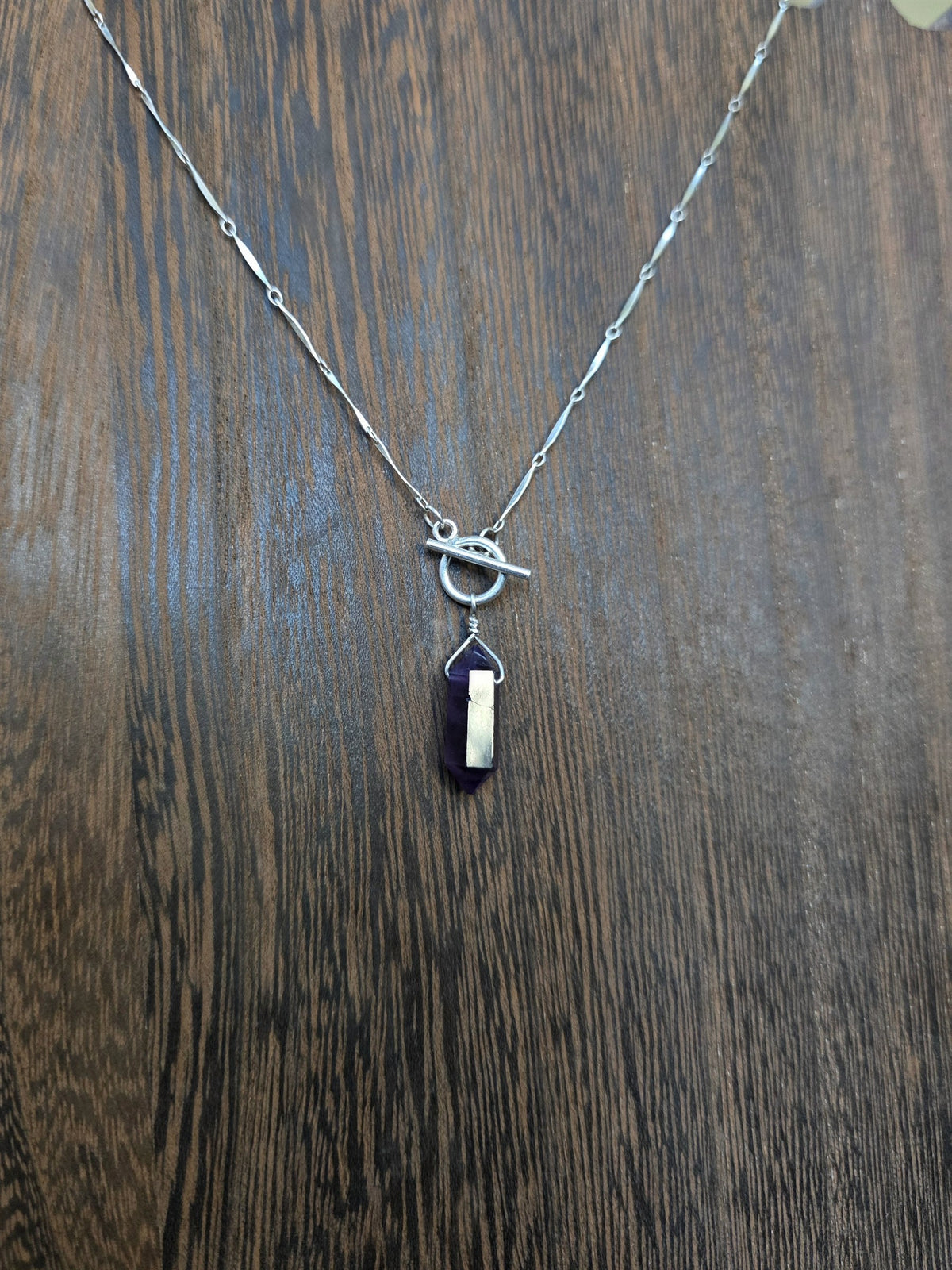 Amethyst pendulum necklace on sterling silver